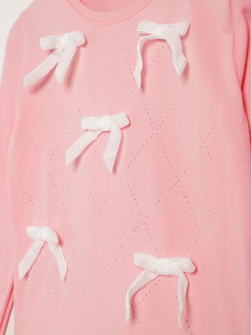 Blusa Manga Longa Laços Infantil Para Menina - ROSA