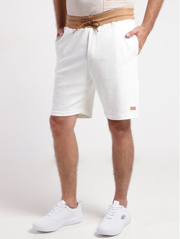 Bermuda Malha Masculina OFF WHITE