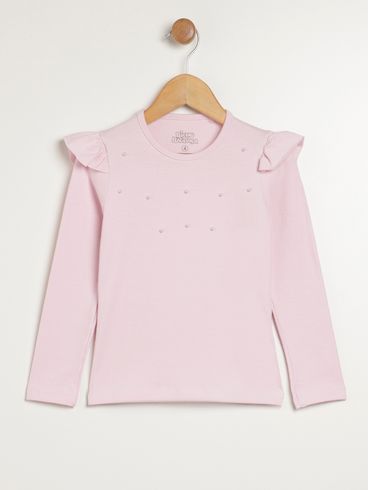 Blusa Manga Longa Infantil Para Menina - ROSA