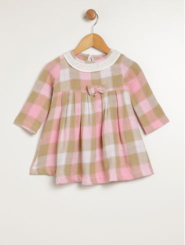 Vestido Xadrez Infantil Para Bebê - ROSA