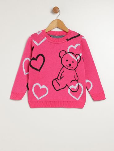 Blusão Tricot Infantil Para Menina - PINK