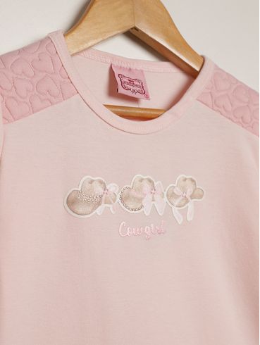 Blusa Manga Longa Infantil Para Menina - ROSA