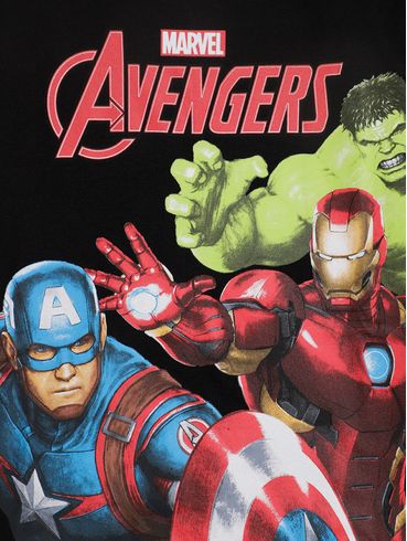 Camiseta Vingadores Infantil Para Menino - PRETO