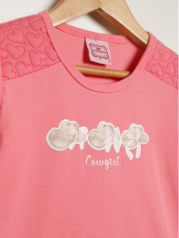 Blusa Manga Longa Infantil Para Menina - PINK