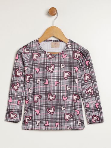 Blusa Manga Longa Térmica Infantil Para Menina - PRETO