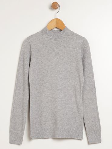 Blusão Tricot Juvenil Para Menina - CINZA