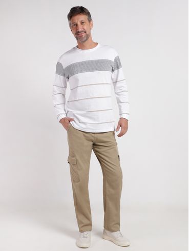 Calça Sarja Cargo Masculina CAQUI