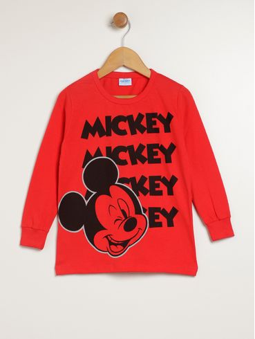 Camiseta Manga Longa Infantil Para Menino - VERMELHO