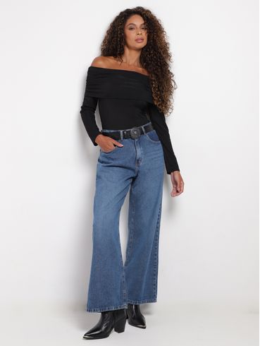 Blusa Ombro a Ombro Feminina PRETO