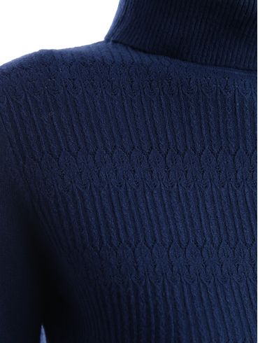 Blusa de Tricot Manga Longa Feminina AZUL