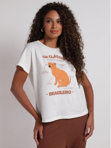 Blusa Vira-lata Caramelo Autentique Feminina BEGE