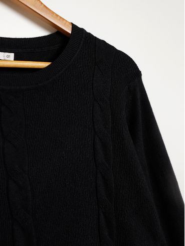 Blusão Tricot Manga Longa Feminina PRETO