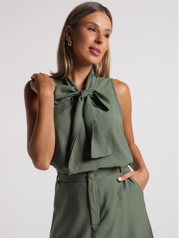 Blusa Regata Alfaiataria Autentique Feminina VERDE