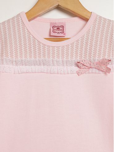 Blusa Manga Longa Infantil Para Menina - ROSA
