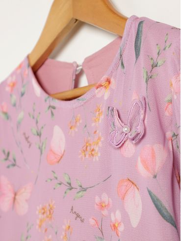 Vestido Tule Infantil Para Menina - ROSA