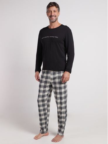 Pijama Longo Masculino PRETO