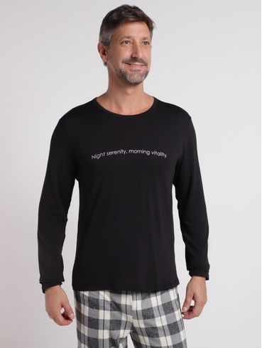 Pijama Longo Masculino PRETO