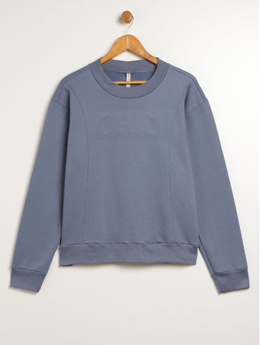 Moletom Felpado Plus Size Feminino AZUL