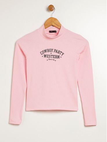 Blusa Manga Longa Vels Juvenil Para Menina - ROSA