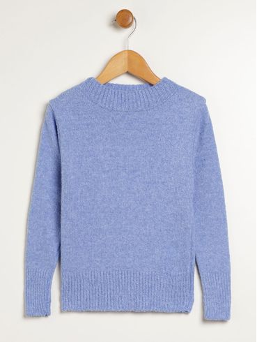 Blusão Tricot Infantil Para Menina - AZUL