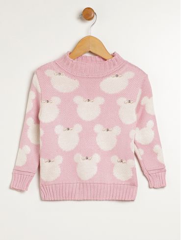 Blusão Tricot Infantil Para Menina - ROSA