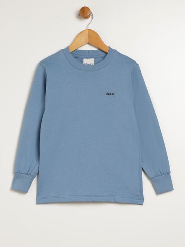 Camiseta Manga Longa Infantil Para Menino - AZUL