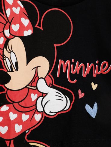 Blusa Manga Longa Cropped Infantil Para Menina - PRETO