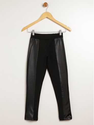 Calça Legging Cirrê Juvenil Para Menina - PRETO