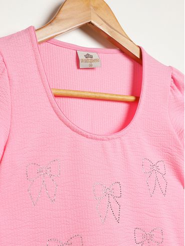 Blusa Manga Longa Juvenil Para Menina - ROSA