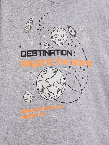 Camiseta Manga Longa Infantil Para Menino - MESCLA