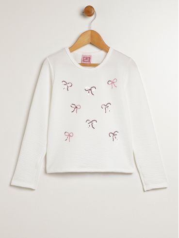 Blusa Manga Longa Juvenil Para Menina - OFF WHITE