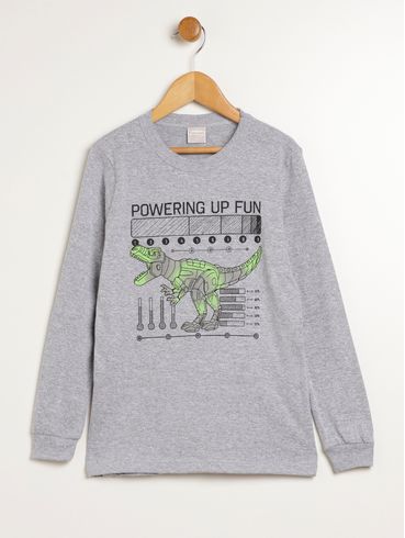 Camiseta Manga Longa Infantil Para Menino - MESCLA