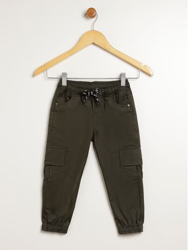 Calça Sarja Jogger Infantil Para Menino - VERDE