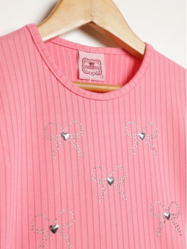 Blusa Manga Longa Infantil Para Menina - ROSA