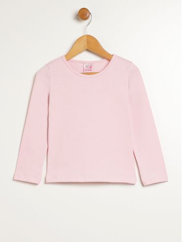Blusa Manga Longa Infantil Para Menina - ROSA