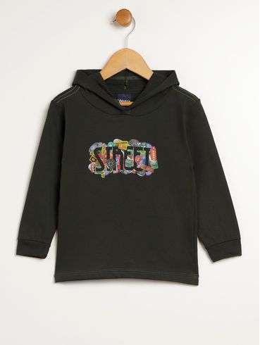 Camiseta Manga Longa Infantil Para Menino - VERDE