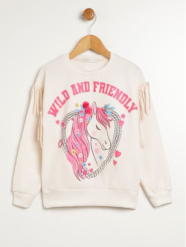Moletom Kid + Infantil Para Menina - BEGE