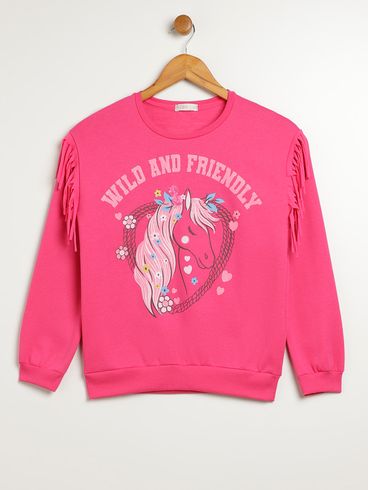 Moletom Kid + Infantil Para Menina - ROSA