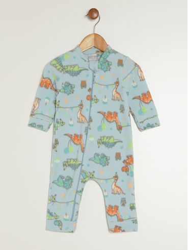 Macacão Soft Estapmado Infantil Para Bebê - AZUL