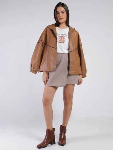 Saia Mini Eagle Rock Feminina BEGE