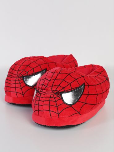 Pantufa Homem Aranha Teia Juvenil Para Menino - VERMELHO/PRETO
