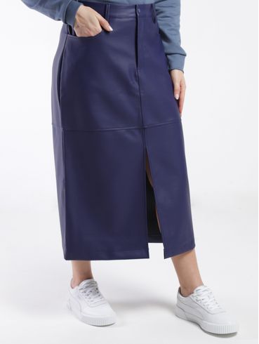 Saia Midi Com Fenda Autentique Feminina MARINHO