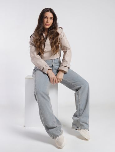 Jaqueta Cropped Eagle Rock Feminina BEGE