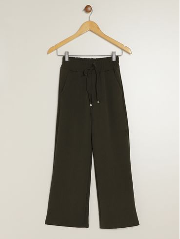 Calça Legging Wide Leg Juvenil Para Menina - VERDE