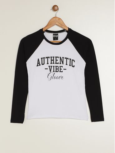 Blusa Manga Longa Juvenil Para Menina - PRETO