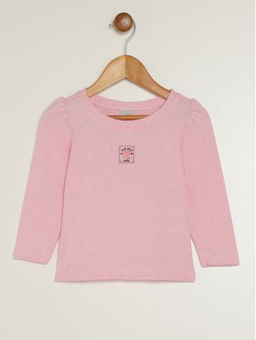 Blusa Manga Longa Infantil Para Menina - ROSA