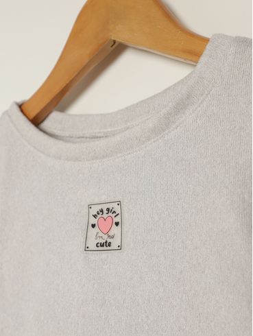 Blusa Manga Longa Infantil Para Menina - CINZA