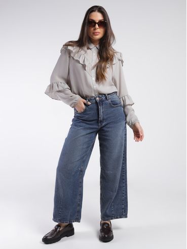 Camisa Crepe Autentique Feminina CINZA CLARO