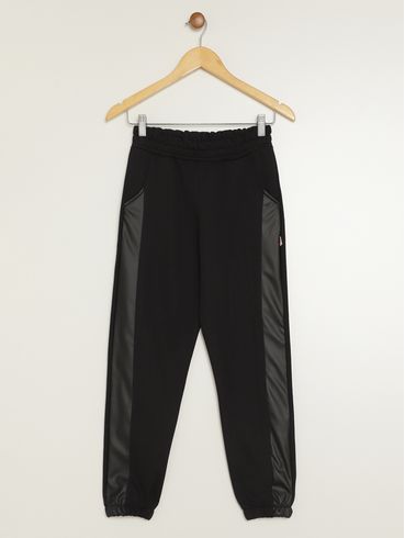 Calça Moletom Juvenil Para Menina - PRETO