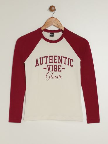 Blusa Manga Longa Juvenil Para Menina - BORDO